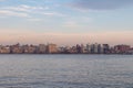 Tribeca New York City Skyline along the Hudson River during a Colorful Sunset Royalty Free Stock Photo