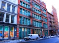 Tribeca, old apartment building, New York City. Royalty Free Stock Photo