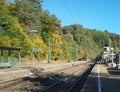 Triberg Railway station at the Black Forest Railway in the morning Royalty Free Stock Photo