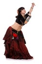 Trible belly dancer posing with hands.