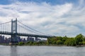 The Triborough Bridge connecting Astoria Queens New York to Wards and Randall`s Island over the East River during Spring Royalty Free Stock Photo
