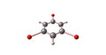 1,3,5-Tribromobenzene molecular structure isolated on white