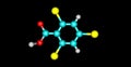 2,4,6-Tribromobenzoic acid molecular structure isolated on black