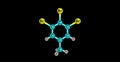 3,4,5-Tribromotoluene molecular structure isolated on black