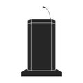 Tribunal podium black vector icon.Black vector illustration podium conference. Isolated illustration of tribunal podium