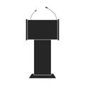 Tribunal podium black vector icon.Black vector illustration podium conference. Isolated illustration of tribunal podium