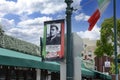 Tribute banner in Little Italy, San Diego CA Royalty Free Stock Photo