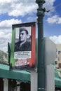 Tribute banner in Little Italy, San Diego CA Royalty Free Stock Photo