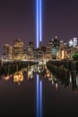 Tribute In Light Memorial From Brooklyn Bridge Pier Royalty Free Stock Photo