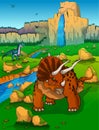 Triceratops on the background of nature