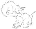 Triceratops cartoon lineart