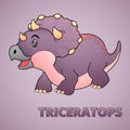 Triceratops cartoon style