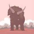 Triceratops with dangerous horns of the Jurassic period Royalty Free Stock Photo