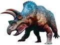 Triceratops dinosaur charging 3D illustration Royalty Free Stock Photo