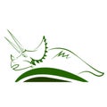 Triceratops Dinosaur Green Icon