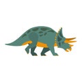 Triceratops Dinosaur Of Jurassic Period, Prehistoric Extinct Giant Reptile Cartoon Realistic Animal