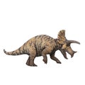 Triceratops dinosaur side view with mouth open. 3D illustration isolated on white background