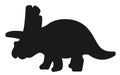 A Triceratops dinosaur silhouette against a white backdrop