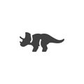 Triceratops dinosaur vector icon