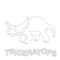 Triceratops dinosaur vector illustration coloring book profile Royalty Free Stock Photo