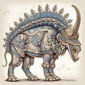 Triceratops herbivore dinosaur, animals, reptiles & amphibians Royalty Free Stock Photo