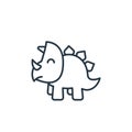 triceratops icon vector from dinosaur concept. Thin line illustration of triceratops editable stroke. triceratops linear sign for Royalty Free Stock Photo