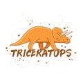 Triceratops. Large orange dinosaur