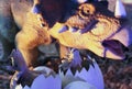 A Triceratops Nest with a Pair of Hatchlings Royalty Free Stock Photo