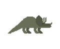 Triceratops pixel art dinosaur. pixelated Ancient animal. 8bit Dino prehistoric monster. Beast is Jurassic period Royalty Free Stock Photo