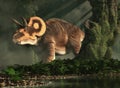 Triceratops in a Primeval Forest