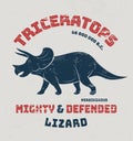 Triceratops t-shirt design, print, typography, label.