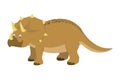 Triceratops vector illustration in cartoon style for kids.