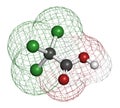 Trichloroacetic acid (TCA) molecule. Used in dermatological treatment of warts and related skin conditions