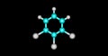 1,2,3-Trichlorobenzene molecular structure isolated on black