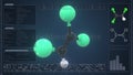 Trichloroethylene molecule with description on the computer screen, 3d rendering Royalty Free Stock Photo