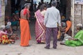 Beggars at an Indian holy place Royalty Free Stock Photo