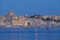 Tricity bay in Malta in the evening