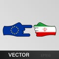 trick eu attack iran hand gesture colored icon. Elements of flag illustration icon. Signs and symbols can be used for web, logo,