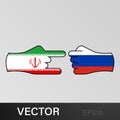 trick iran attack russia hand gesture colored icon. Elements of flag illustration icon. Signs and symbols can be used for web,