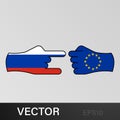 trick russia attack eu hand gesture colored icon. Elements of flag illustration icon. Signs and symbols can be used for web, logo