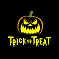 TRICK OR THREAT JACK-O-LANTERN TEXT BANNER COLOR