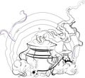 Trick or Treat coloring page Royalty Free Stock Photo
