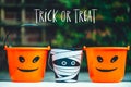 Trick or Treat Empty Halloween Buckets