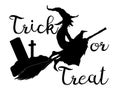 Trick or treat halloween background with flying witch Royalty Free Stock Photo