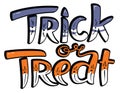 Trick or treat Halloween lettering composition.