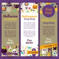 Trick or Treat Halloween Party Invitation Vector Template Flyer Royalty Free Stock Photo