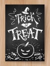 Trick or Treat Halloween postcard Royalty Free Stock Photo