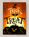 Trick or Treat Halloween postcard design Royalty Free Stock Photo