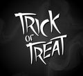 Trick or treat. Halloween poster with hand lettering