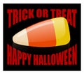 Trick or treat. Happy Halloween. candy corn. Sweets on plate. Tr Royalty Free Stock Photo